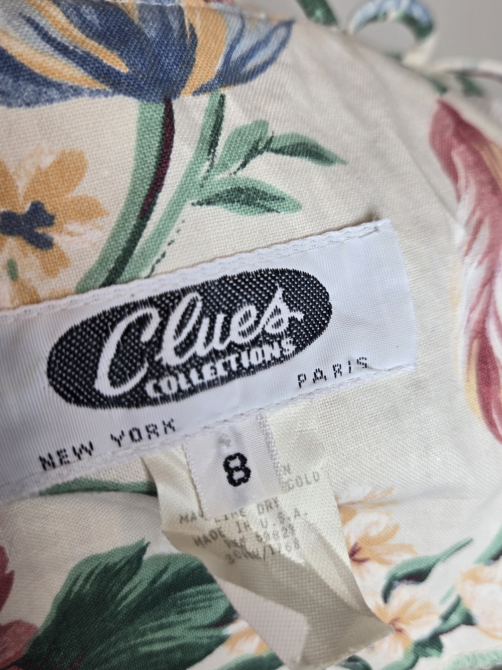 Vintage Clues Garden Floral Cottagecore Prairie Midi Dress Romantic Boho Size 8 - Picture 9 of 10